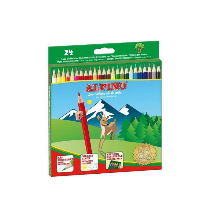 Pack De 12 Unidades Alpino Lápices De Colores 175mm C/Surtidos Estuche 24 Ud
