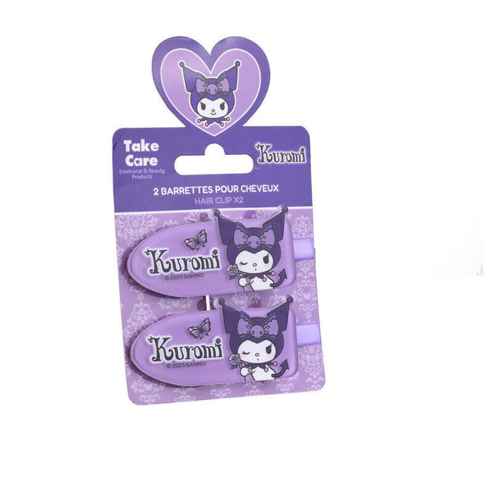 Pack De 12 Unidades - Blister 2 Pinzas Pelo Kuromi Hello Kitty