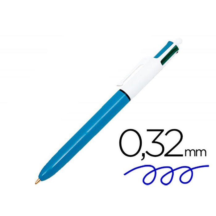 Pack De 12 Unidades - Boligrafo 4 Colores Punta De 1 Mm Clasico
