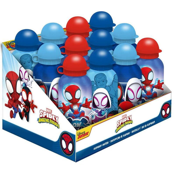 Pack De 12 Unidades - Cantimplora Aluminio Spidey The Amazing Friends Marvel 500ml Surtido