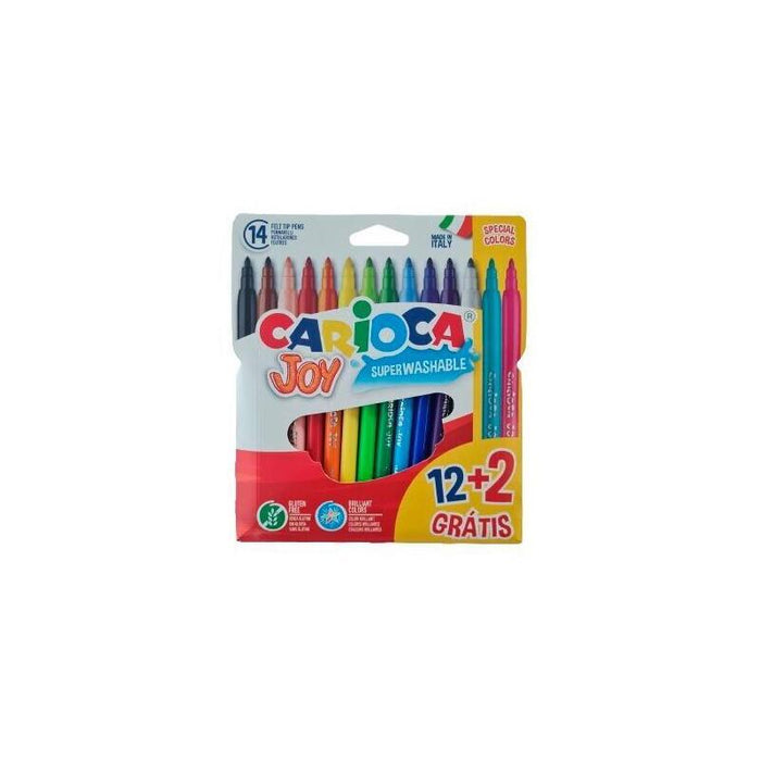 Pack De 12 Unidades Carioca Rotuladores Joy Super Lavables C/Surtidos Estuche 12+2 Ud Gratis