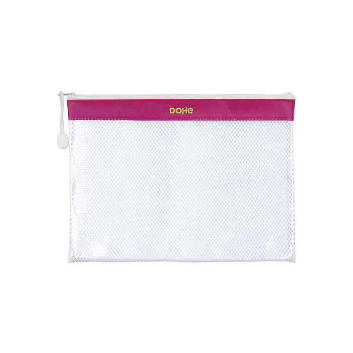 Pack De 12 Unidades Dohe Bolsa Cremallera Pvc - 32x24mm - Ideal Para Documentos A4 - Resistente Y Duradera