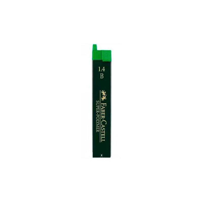 Pack De 12 Unidades Faber Castell Minas Super-Polymer 1,4mm B Estuche 6 Ud Grafito