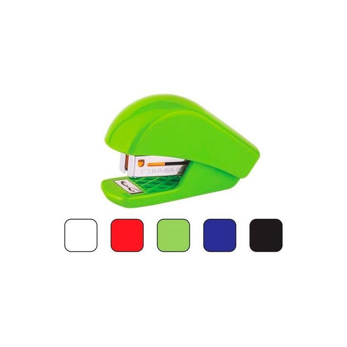 Pack De 12 Unidades Kangaro Minigrapadora Escolar Con Extraegrapas - Es-35m/Y2 + Grapas 26/6 1000ud -  Colores Surtidos