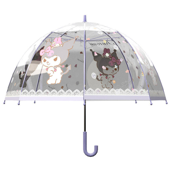 Pack De 12 Unidades - Paraguas Burbuja Manual Kuromi Hello Kitty 48cm