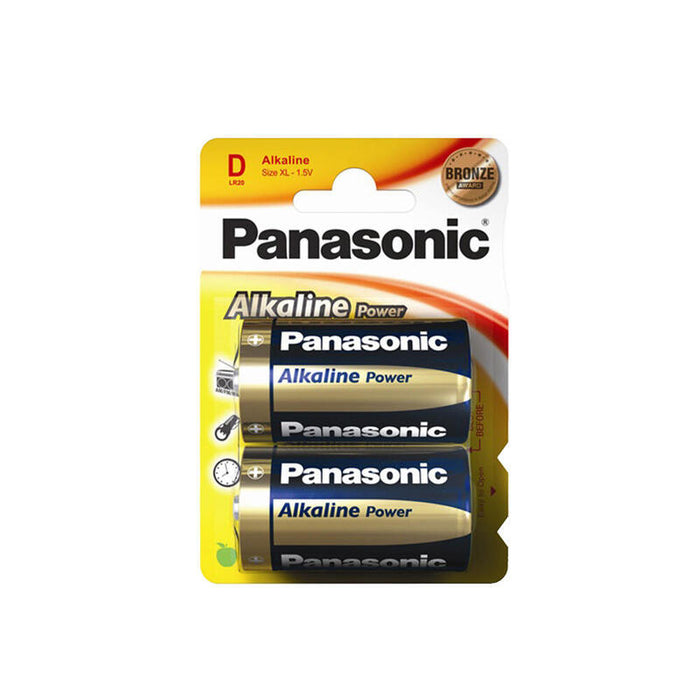 Pack De 12 Unidades - Pila Alkalina Panasonic Bronze D - Lr20 1,5v (Blister 2 Unid.) Ø34,2x61,5mm