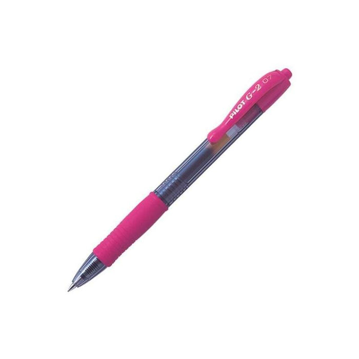 Pack De 12 Unidades Pilot Bolígrafo Tinta De Gel Azul G-2 Retráctil 0.7 Rosa