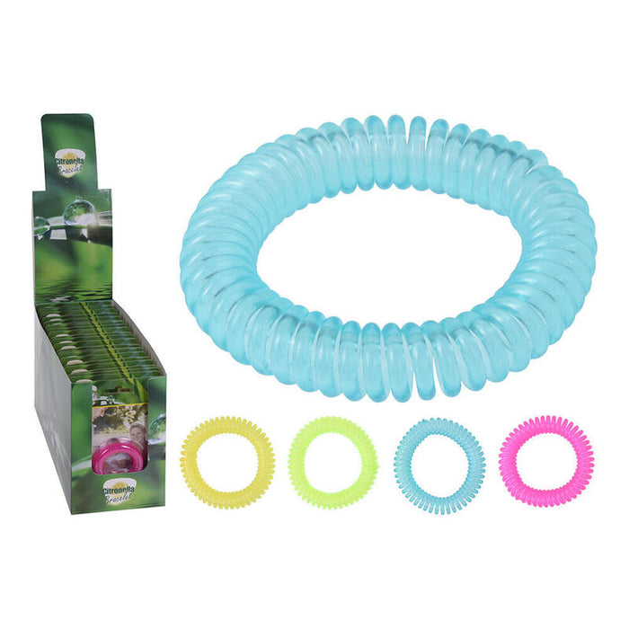 Pack De 12 Unidades - Repelente Pulsera Espiral Con Citronela. Ø6 Cm Colores Surtidos