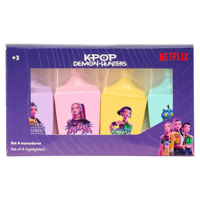 Pack De 12 Unidades - Set Rotuladores Fluorescentes Stationery Kpop Demon Hunters Surtido