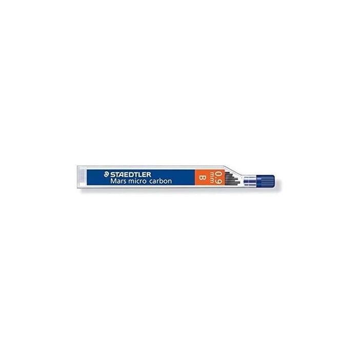 Pack De 12 Unidades Staedtler Mars Micro Carbon 250 Minas De Grafito - Dureza B - Trazo 0.9mm - Tubo De 12 Minas - Alta Resistencia
