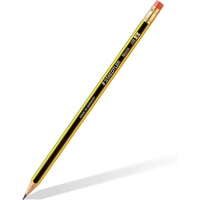 Pack De 12 Unidades Staedtler Noris 122 Lapiz De Grafito Hexagonal Con Goma - Mina Hb - Resistencia A La Rotura - Sin Pvc Ni Latex