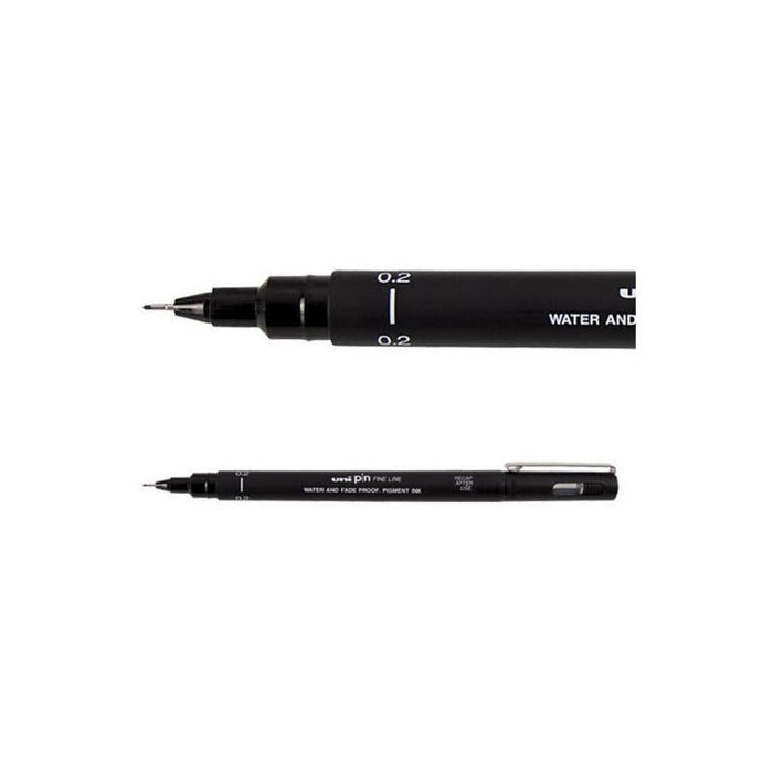 Pack De 12 Unidades Uni-Ball Uni Pin Rotulador Calibrado - Punta Poliacetal De 0.2 Mm. - Tinta Resistente Al Agua Y A