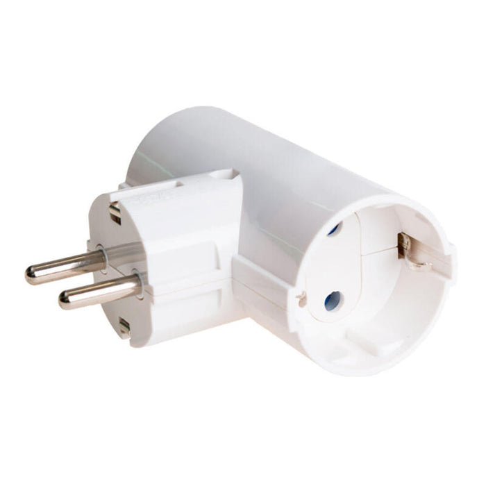 Pack De 2 Unidades - Adaptador Doble 2p+T Schuko 16a 250 V~ Blanco