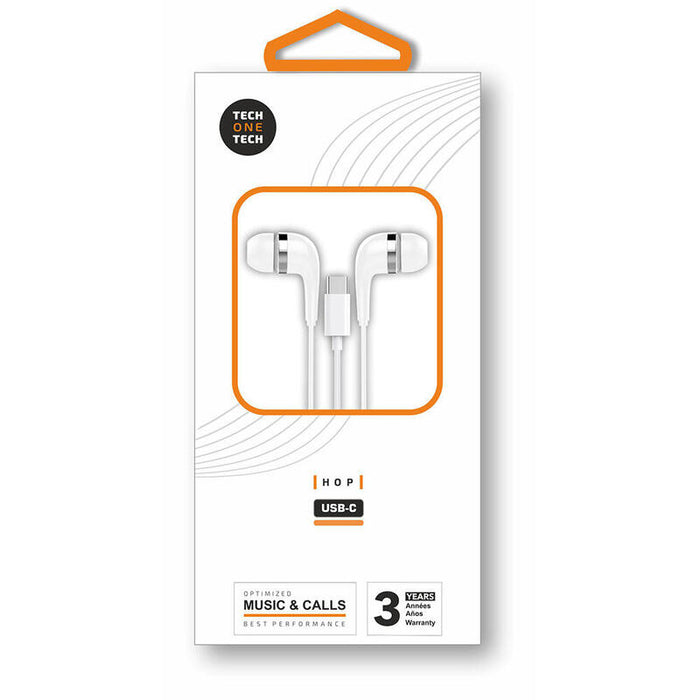 Pack De 2 Unidades - Auriculares Hop Con Conector Usb-C Blancos