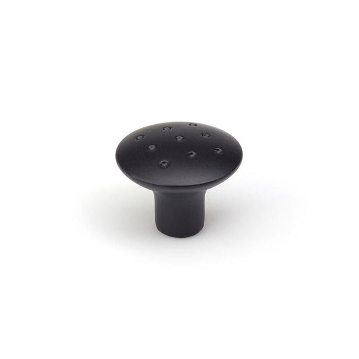 Pack De 2 Unidades - Blister Con 2 Pomos Redondos Para Mueble Fabricado En Zamak Acabado Negro Mate Mod. E744g Ø35mm Rei