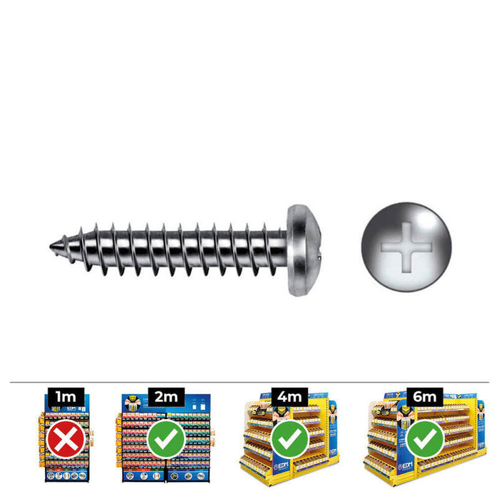 Pack De 2 Unidades - Caja 250 Unid. Tornillo Chapa Alomada Philips Din/Ref 7981 4,2x25mm Zincado Celo
