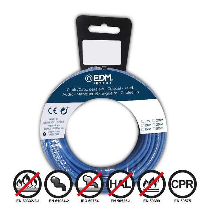 Pack De 2 Unidades - Carrete Cablecillo H07z1-K 1,50 Mm² Azul, 5 M