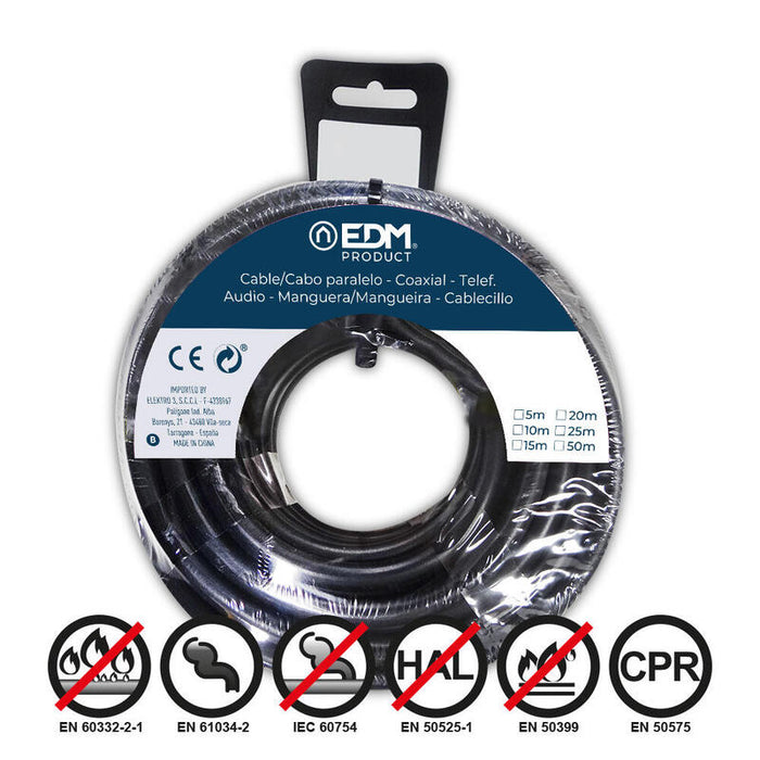 Pack De 2 Unidades - Carrete Cablecillo H07z1-K 1,50 Mm² Negro, 5 M