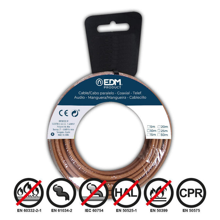 Pack De 2 Unidades - Carrete Cablecillo H07z1-K 2,50 Mm² Marrón, 10 M