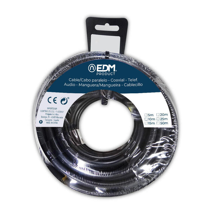 Pack De 2 Unidades - Carrete Manguera Tubular Vv-K06/1kv 2 X 1,50 Mm², Negra, 5 M