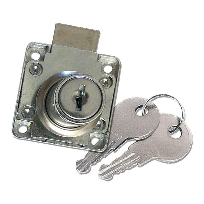 Pack De 2 Unidades - Cerradura Mueble, Modelo Cm01, De Zamak Con Acabado Cromo Brillo, 40 X 39 X 32 Mm, Blister