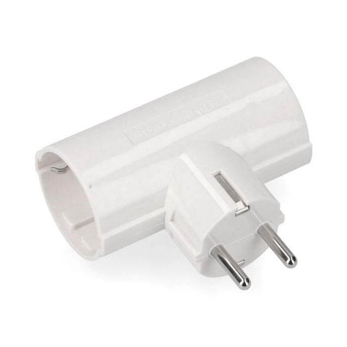 Pack De 2 Unidades - Clavija Doble De Baquelita Tipo F T/Tl 16a 250v Blanca (Envasada)