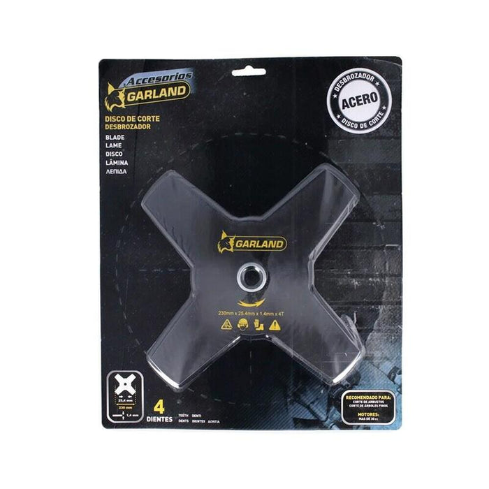 Pack De 2 Unidades - Disco De Corte Para Desbrozadora, 4 Dientes, Ø230 X 1,4 X 25,4 Mm