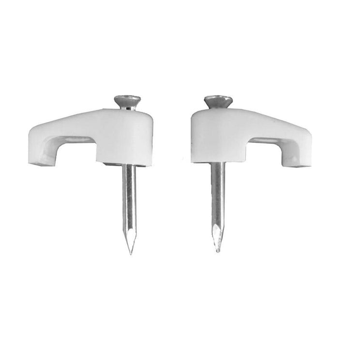 Pack De 2 Unidades - Grapa Para Cable Manguera Plana 2 X 2,5 Mm N°02, Blanca, Caja 100 Uds