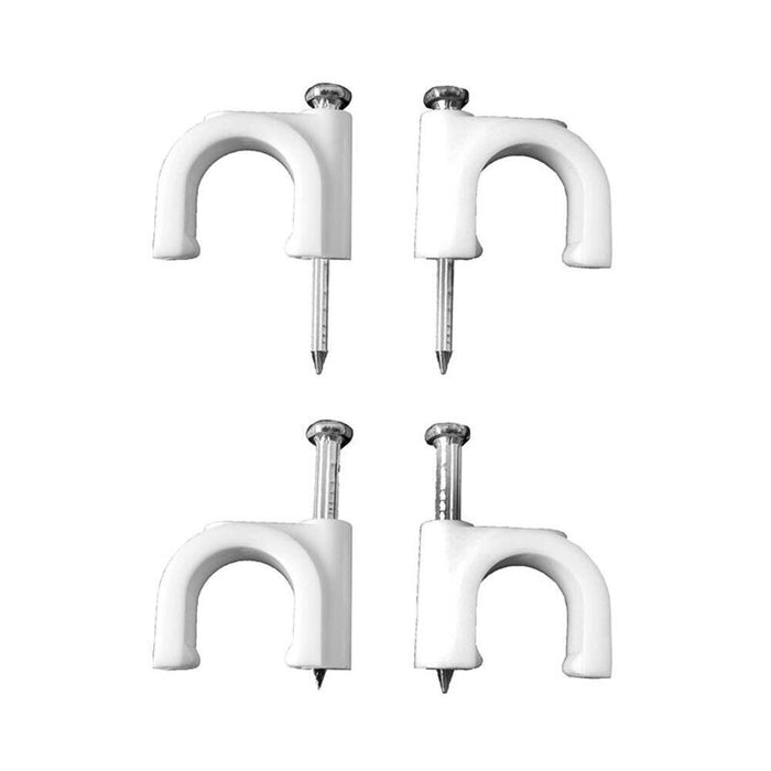 Pack De 2 Unidades - Grapa Para Cable Manguera Tubular 2 X 0,5 Mm N°04, Blanca, Caja 100 Uds