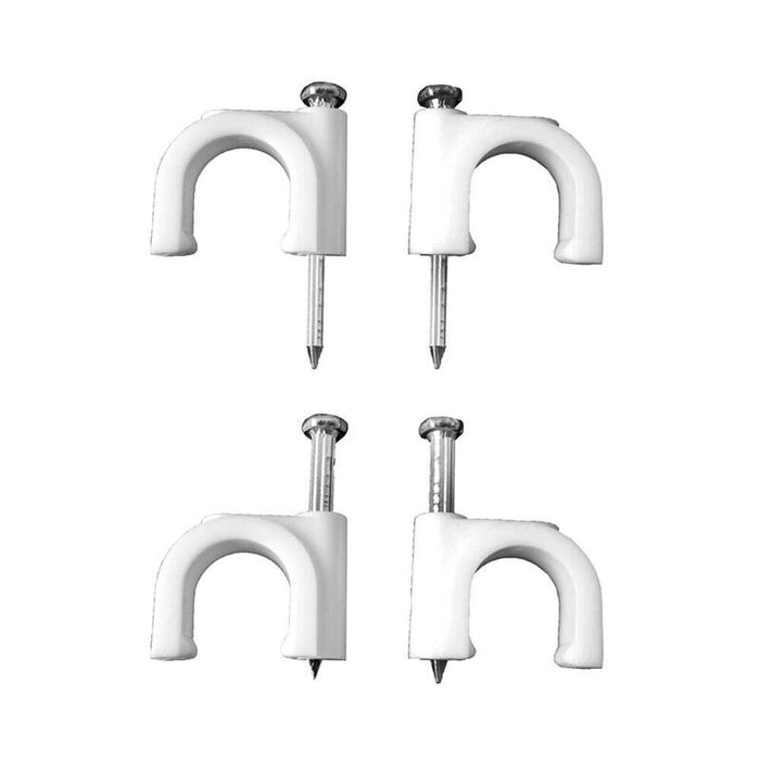 Pack De 2 Unidades - Grapa Para Cable Manguera Tubular 2 X 2,5 Mm N°08, Blanca, Caja 100 Uds