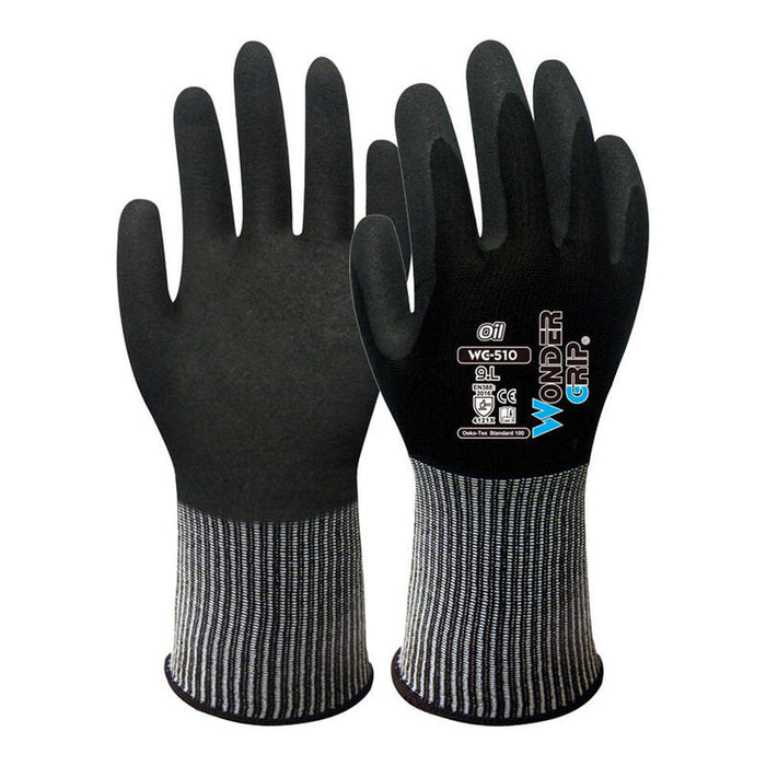 Pack De 2 Unidades - Guante Nailon Y Spandex, Palma Doble Recubrimiento Nitrilo, Talla 09