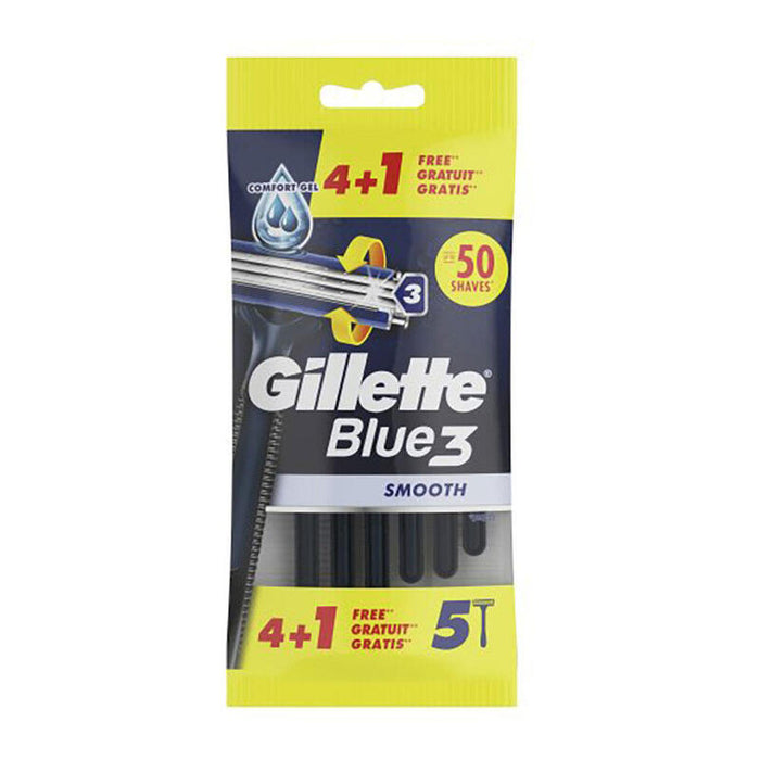 Pack De 2 Unidades - Maquinilla De Afeitar Desechable Blue 3 Smooth, Pack De 4+1