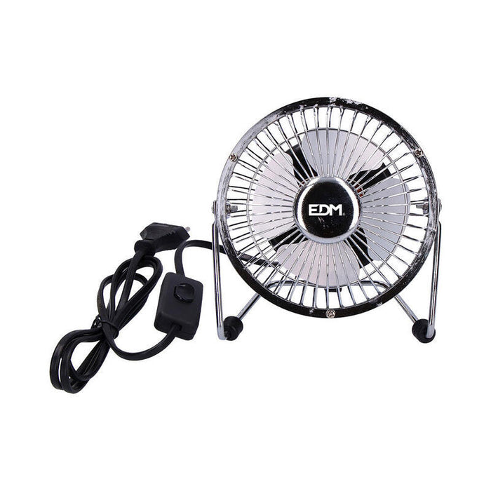 Mini Ventilador Pack De 2 Unidades  Industrial, De Sobremesa. Color Cromado. Potencia: 15w Aspas: Ø10x15cm Edm