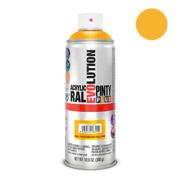Pack De 2 Unidades - Pintura En Spray Pintyplus Evolution 520cc Ral 1028 Amarillo Melón