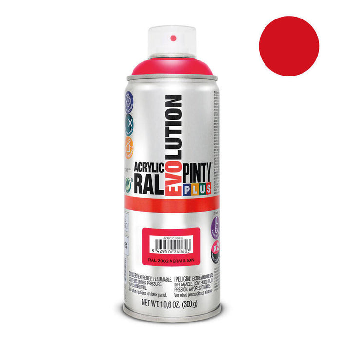 Pack De 2 Unidades - Pintura En Spray Pintyplus Evolution 520cc Ral 2002 Naranja Sanguíneo