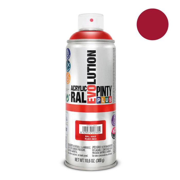 Pack De 2 Unidades - Pintura En Spray Pintyplus Evolution 520cc Ral 3003 Rojo Rubí