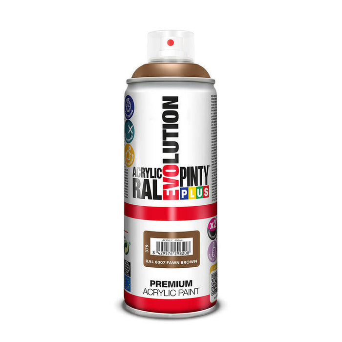 Pack De 2 Unidades - Pintura En Spray Pintyplus Evolution 520cc Ral 8007 Fawn Brown