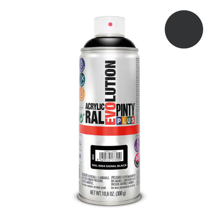 Pack De 2 Unidades - Pintura En Spray Pintyplus Evolution 520cc Ral 9004 Negro Señales