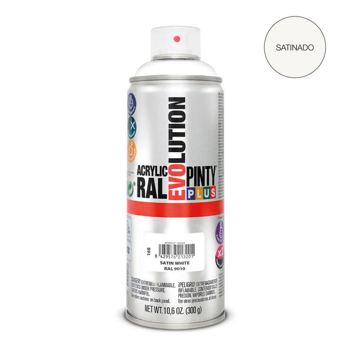 Pack De 2 Unidades - Pintura En Spray Pintyplus Evolution 520cc Ral 9010 Blanco Puro Satinado