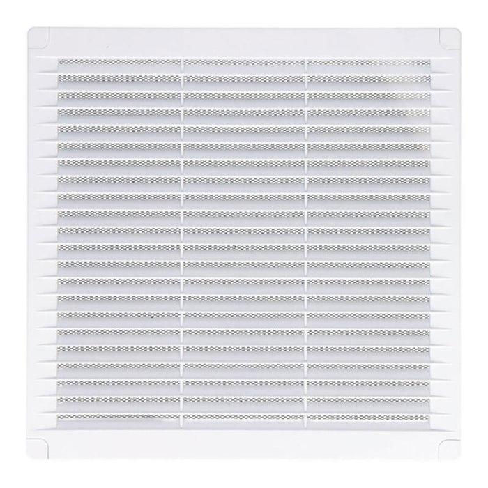 Pack De 2 Unidades - Rejilla Ventilación Cuadrada Con Tapones Y Mosquitera 100x100x7mm Abs Blanca
