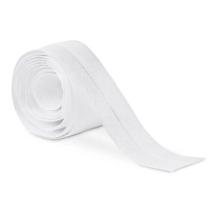 Pack De 2 Unidades - Rollo Adhesivo De Cierre De Gancho Y Bucle Blanco 20 Mm X 1,5 M