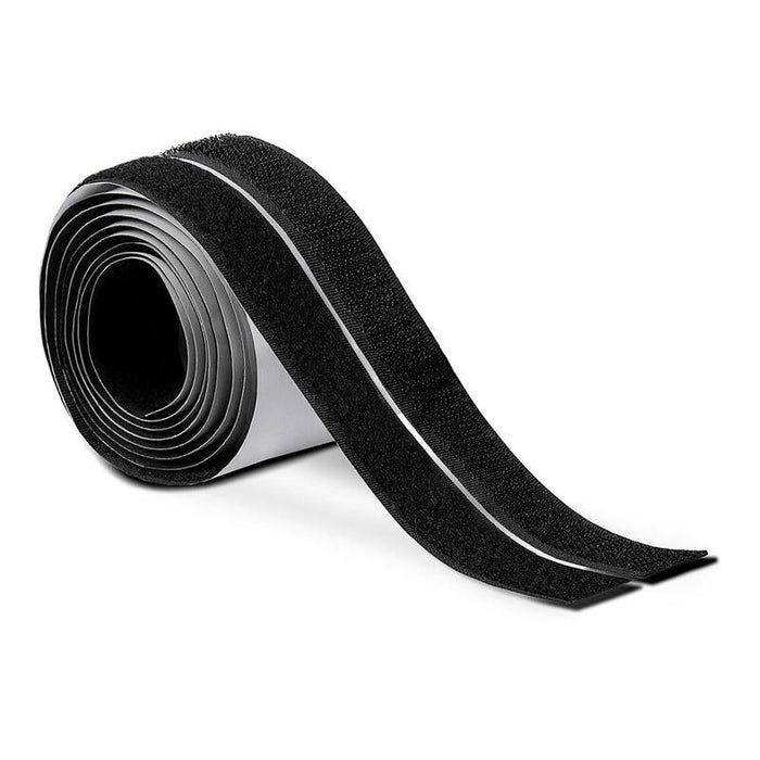 Pack De 2 Unidades - Rollo Adhesivo De Cierre De Gancho Y Bucle Negro 20 Mm X 1,5 M