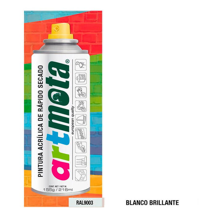 Pack De 2 Unidades - Spray Blanco Mate Ral9003 216ml Mota La05