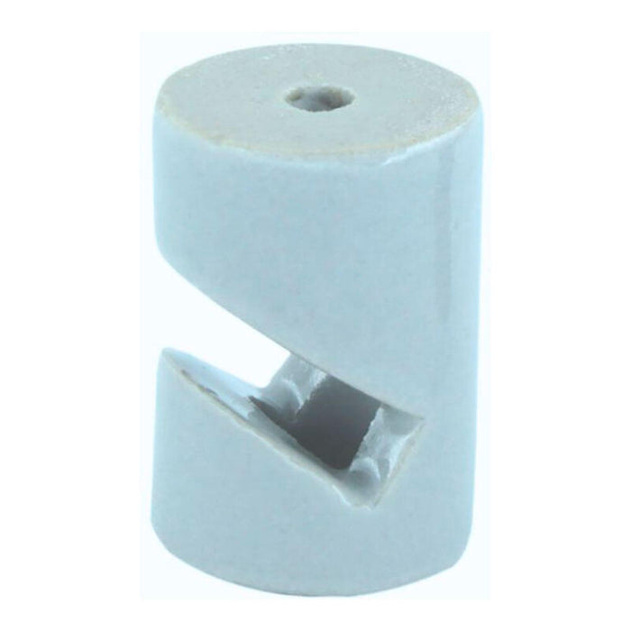 Pack De 2 Unidades - Sujetacables De Porcelana Cilíndrico En V, Blanco, 5 Uds, Ø20 X 30 Mm