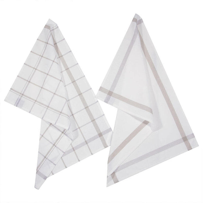 Pack De 2 Unidades - Trapos De Cocina Modelo Cuadros Color Gris 45 X 70 Cm, 2 Uds