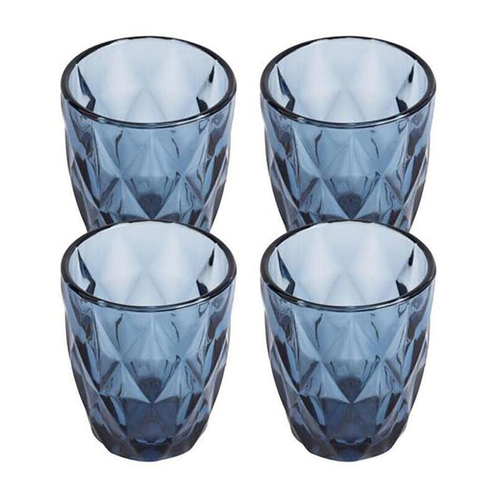 Pack De 2 Unidades - Vaso De Cristal Con Relieve Modelo Aqua, 260 Ml, 4 Uds