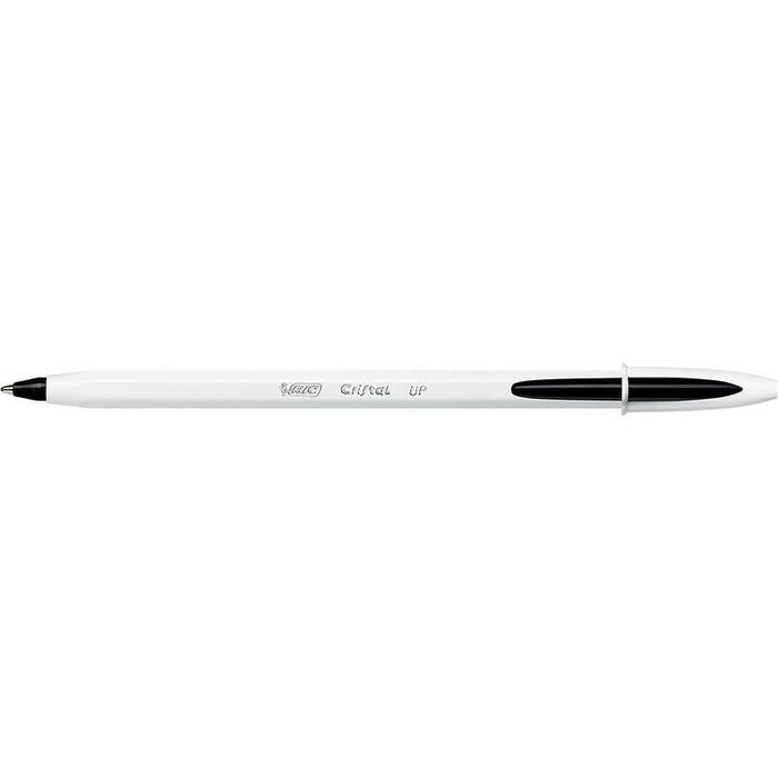 Pack De 20 Unidades Bic Cristal Up Boligrafo De Bola - Punta De 1.2mm - Tinta Con Base De Aceite - Cuerpo Blanco -
