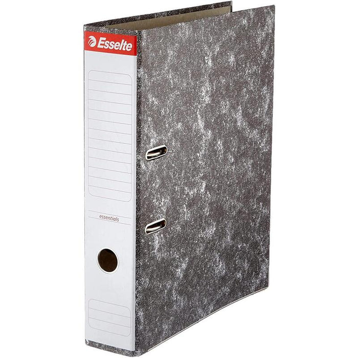 Pack De 20 Unidades Esselte Archivador De Palanca - Carton - Formato Folio - Lomo 75mm - Capacidad Para 500 Hojas - Color Negro Jaspeado