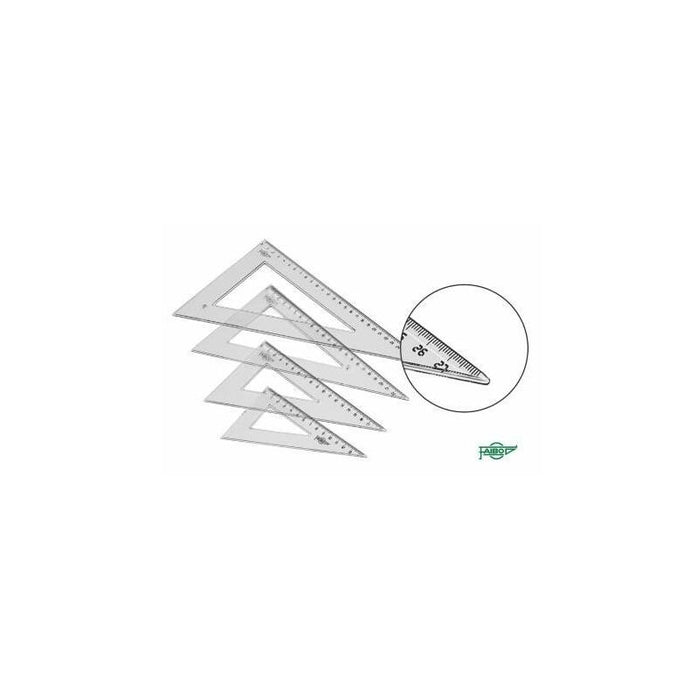 Pack De 20 Unidades Faibo Cartabón Escolar Graduado 25cm Transparente
