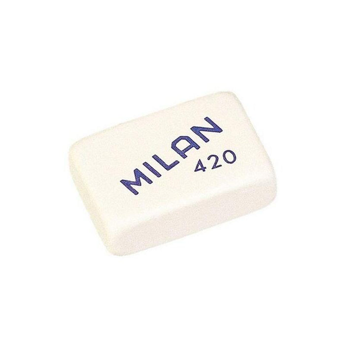 Pack De 20 Unidades Milan 420 Goma De Borrar Rectangular - Miga De Pan - Suave Caucho Sintetico - Colores Surtidos